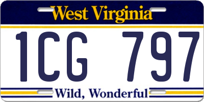 WV license plate 1CG797