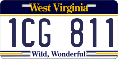 WV license plate 1CG811