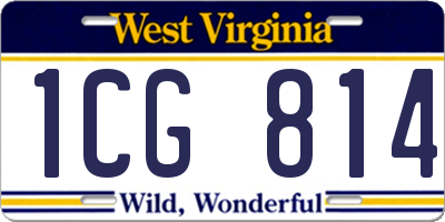 WV license plate 1CG814
