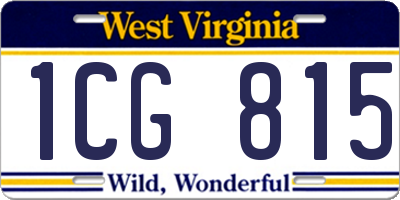 WV license plate 1CG815