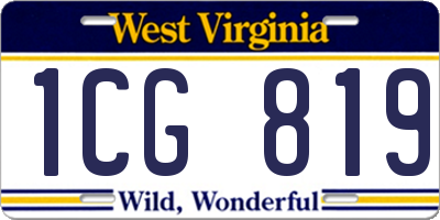WV license plate 1CG819