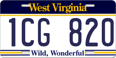 WV license plate 1CG820