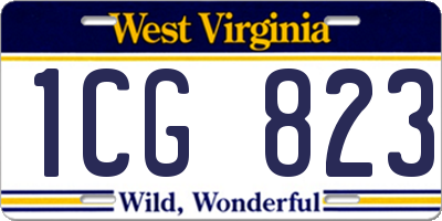 WV license plate 1CG823