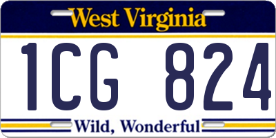 WV license plate 1CG824