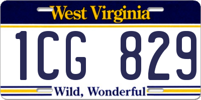 WV license plate 1CG829