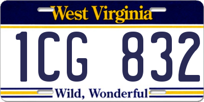 WV license plate 1CG832
