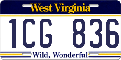 WV license plate 1CG836