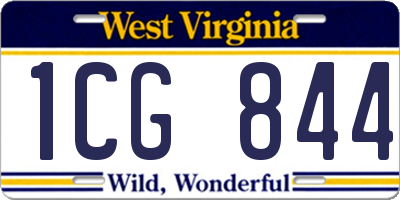 WV license plate 1CG844