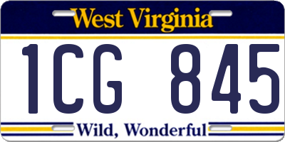 WV license plate 1CG845