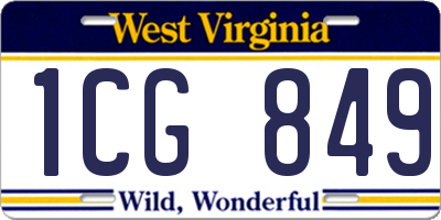 WV license plate 1CG849