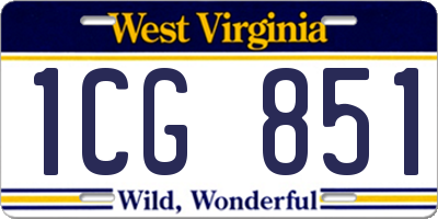 WV license plate 1CG851