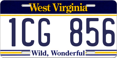 WV license plate 1CG856