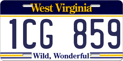 WV license plate 1CG859