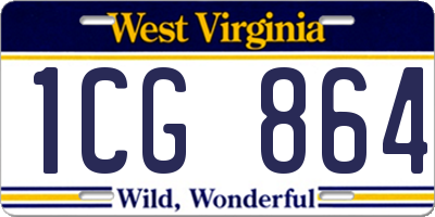 WV license plate 1CG864
