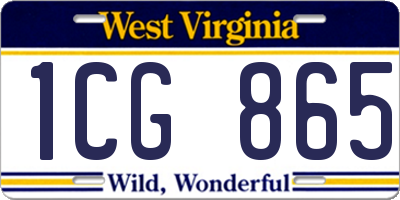 WV license plate 1CG865