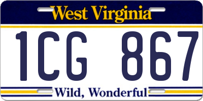 WV license plate 1CG867