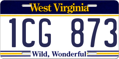 WV license plate 1CG873