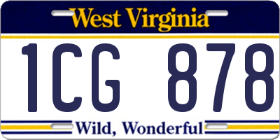 WV license plate 1CG878