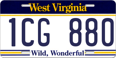 WV license plate 1CG880