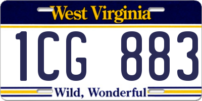 WV license plate 1CG883