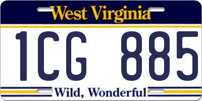 WV license plate 1CG885