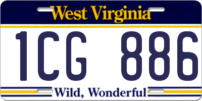 WV license plate 1CG886