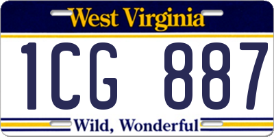 WV license plate 1CG887