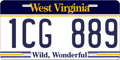 WV license plate 1CG889