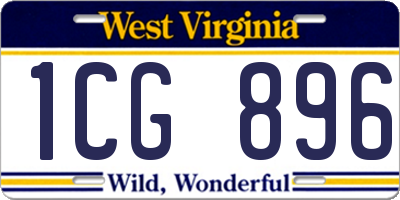 WV license plate 1CG896