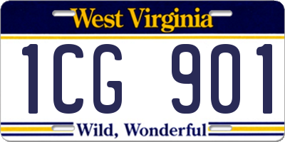 WV license plate 1CG901