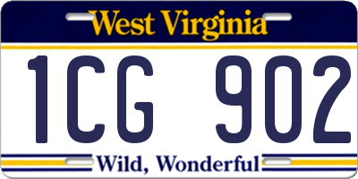 WV license plate 1CG902