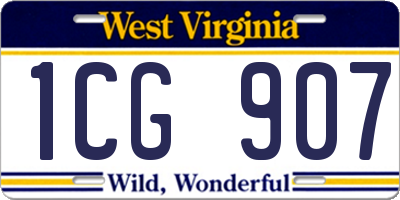 WV license plate 1CG907