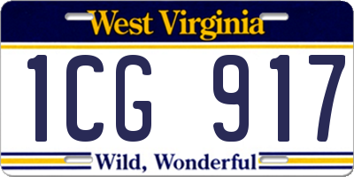 WV license plate 1CG917
