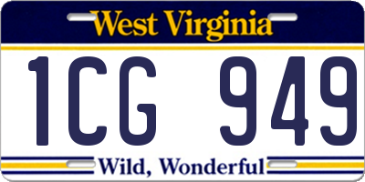 WV license plate 1CG949