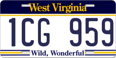 WV license plate 1CG959