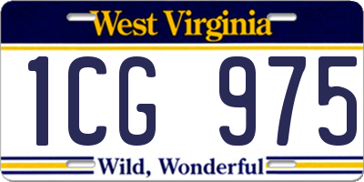 WV license plate 1CG975