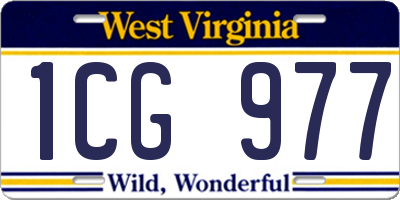 WV license plate 1CG977