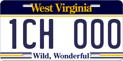 WV license plate 1CH000
