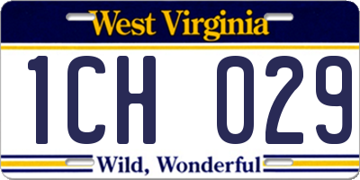 WV license plate 1CH029