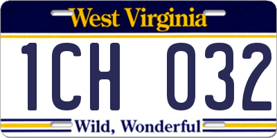 WV license plate 1CH032