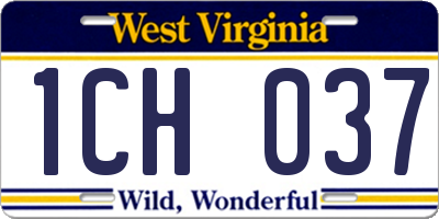 WV license plate 1CH037