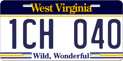 WV license plate 1CH040