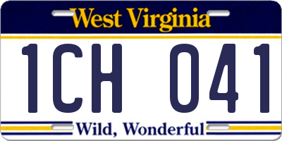 WV license plate 1CH041
