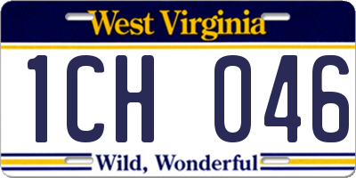 WV license plate 1CH046