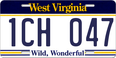 WV license plate 1CH047