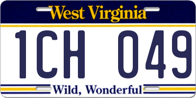 WV license plate 1CH049