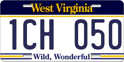 WV license plate 1CH050