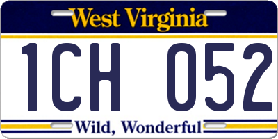 WV license plate 1CH052