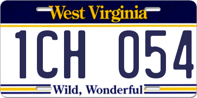 WV license plate 1CH054