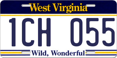 WV license plate 1CH055